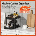Two-tier sliding under-sink organizer for kitchen or bathroom