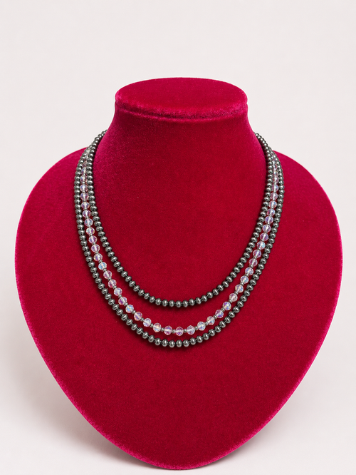 3 Strand Clear Navajo Necklace