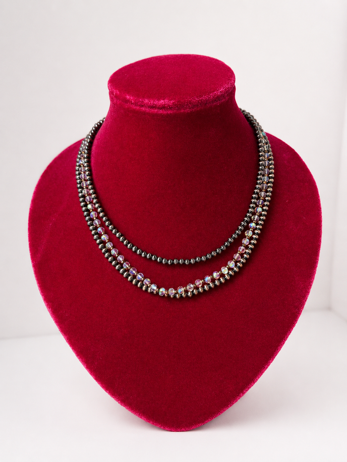 3 Strand Clear Navajo Necklace