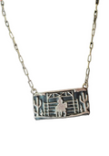 Cowboy Silhouette Bar Necklace
