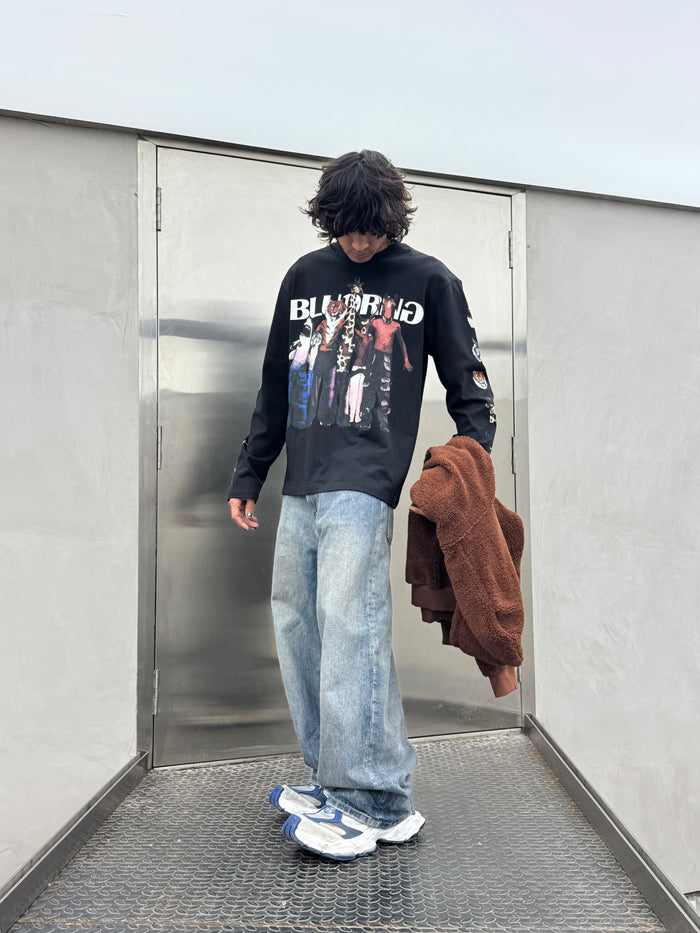 Streetwear black full sleeve Wild Bunch T-shirt for casual and statement looks