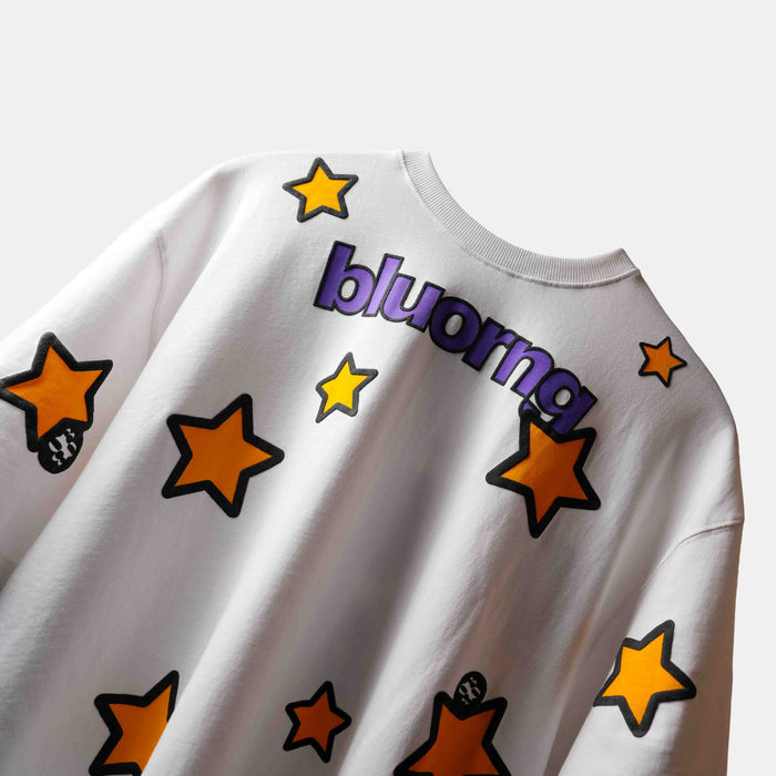 Oversized premium white t-shirt streetwear stars