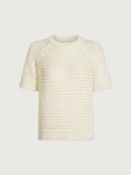 Egret|Front view of the Varley Alva Knit in Egret, a light cream knit sweater.
