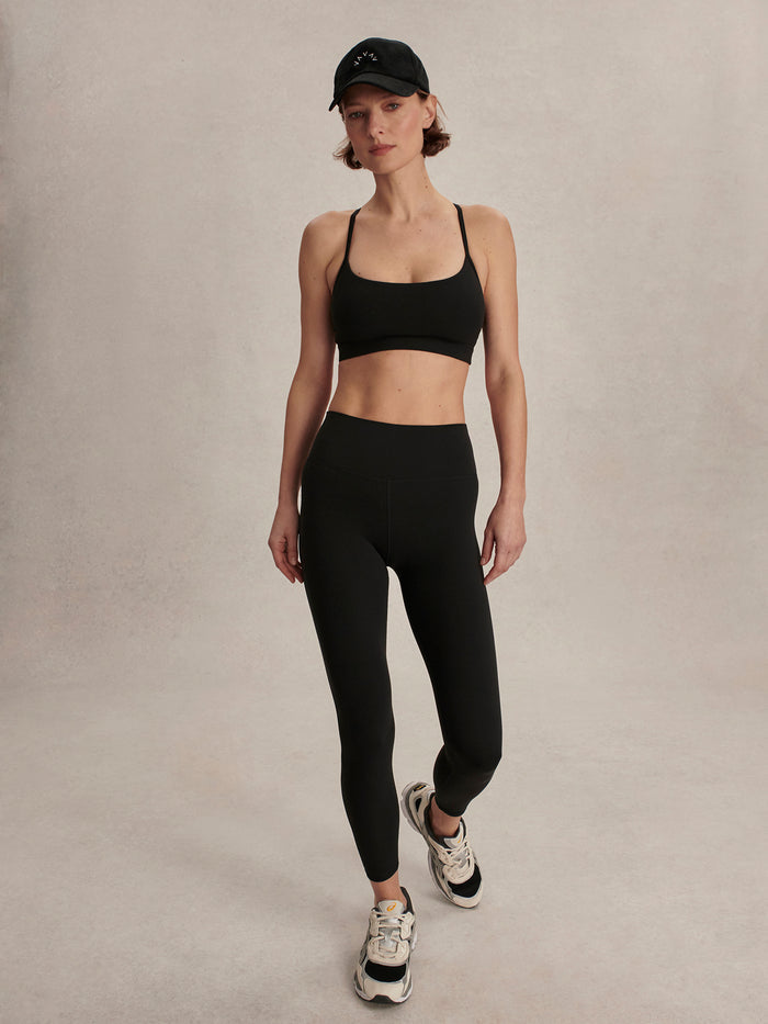 Black|Varley Always High Rise Legging in Black, product shot with high-rise waistband and sleek full-length silhouette.