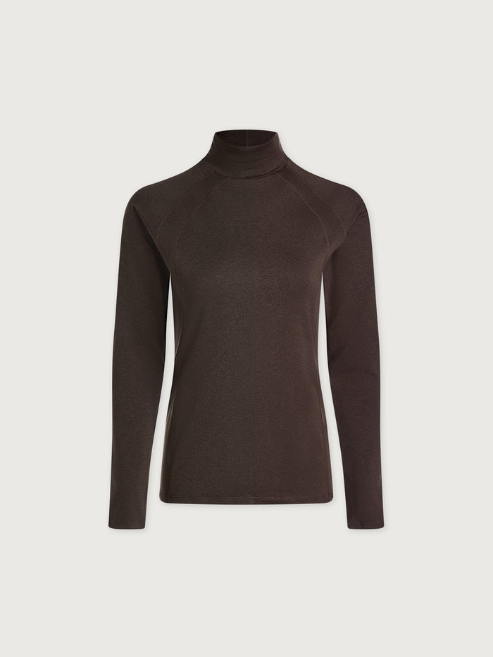 Deep Chocolate Marl|Always Warm Base Layer Top in Deep Chocolate Marl, a long-sleeve thermal layer.