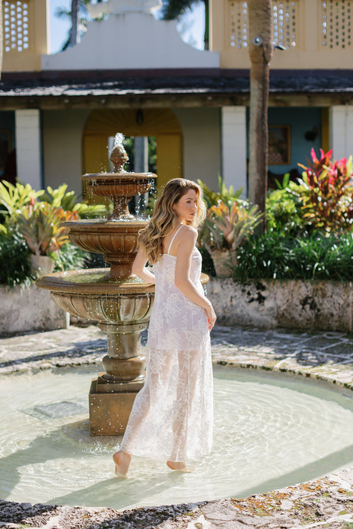 Andalusia Floral Lace Long Slip