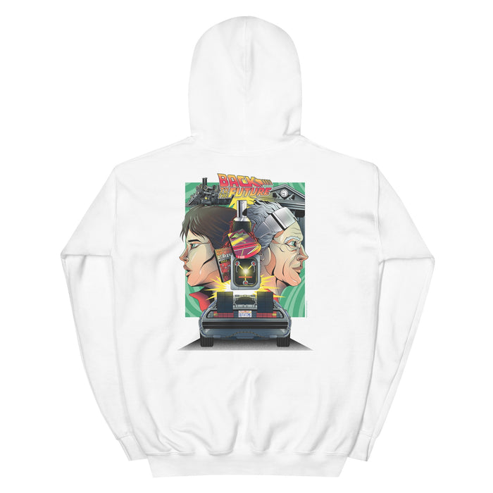 Back of the grey Back to the Future hoodie