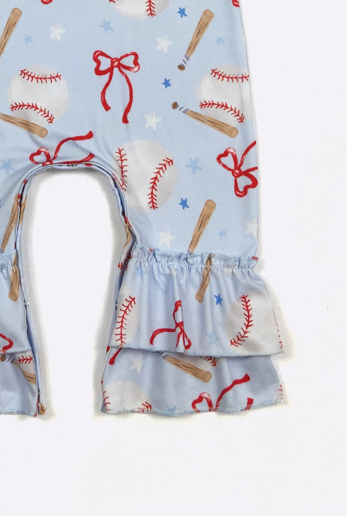 Baseball & Bows Romper