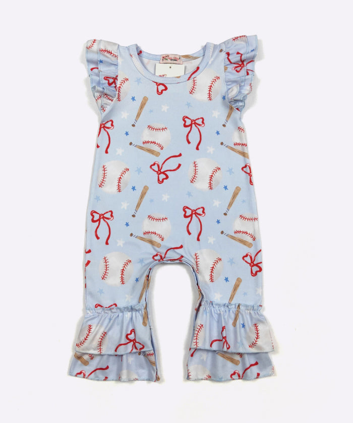 Baseball & Bows Romper