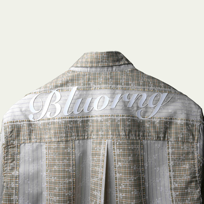 Beige Plaid And Petals Shirt