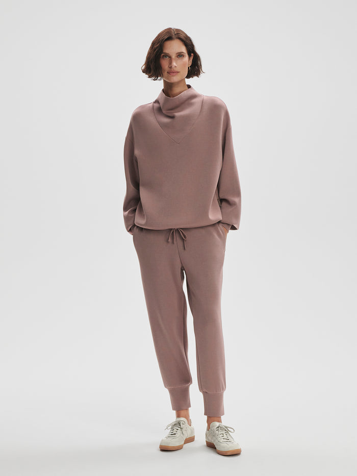 Antler|Betsy Sweat in Antler color, front-facing view of a relaxed-fit sweatshirt, soft fleece fabric, ribbed cuffs and hem.
