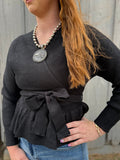 Black Cross Tie Top