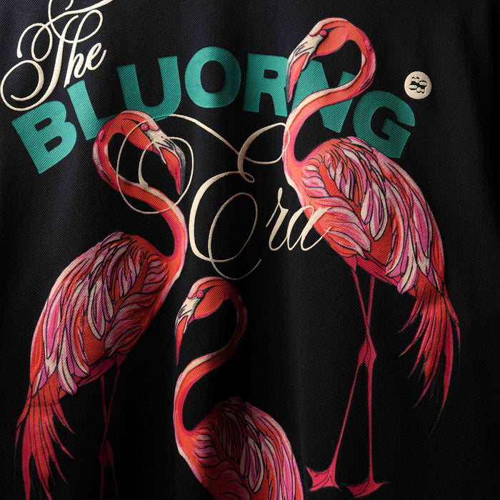 Black Emerald Flamingo streetwear Polo T-Shirt