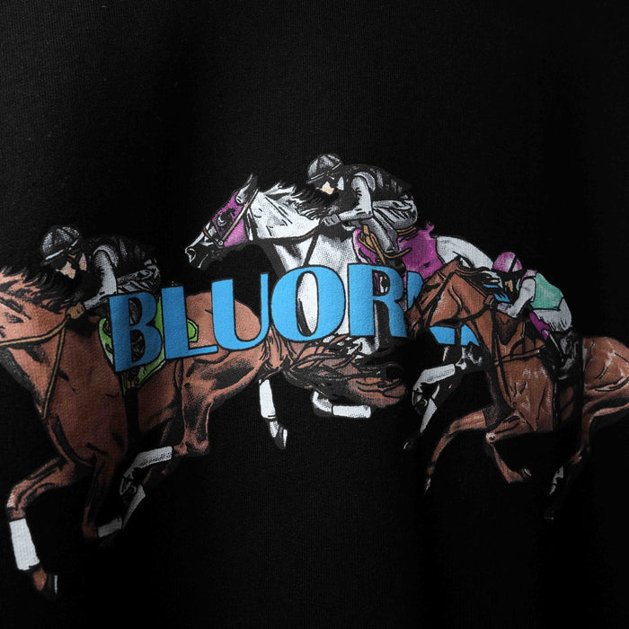 Black Jockey Print T-shirt - Printed Oversized Tee