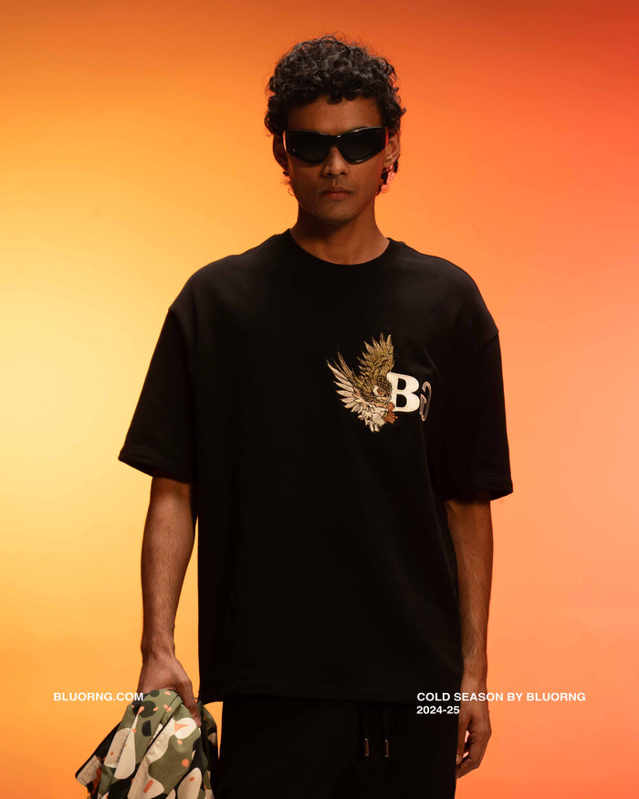 Black Nocturnal Round Neck T-Shirt
