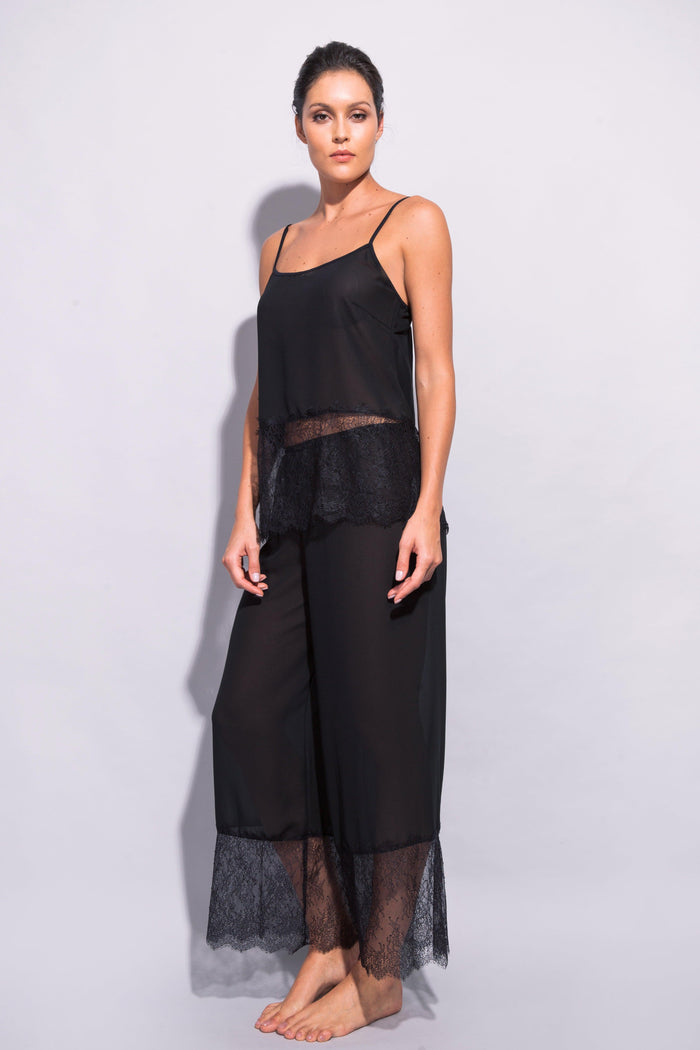 Orchid Georgette and Chantilly Lace Pantalons - Carol Coelho Intimates
