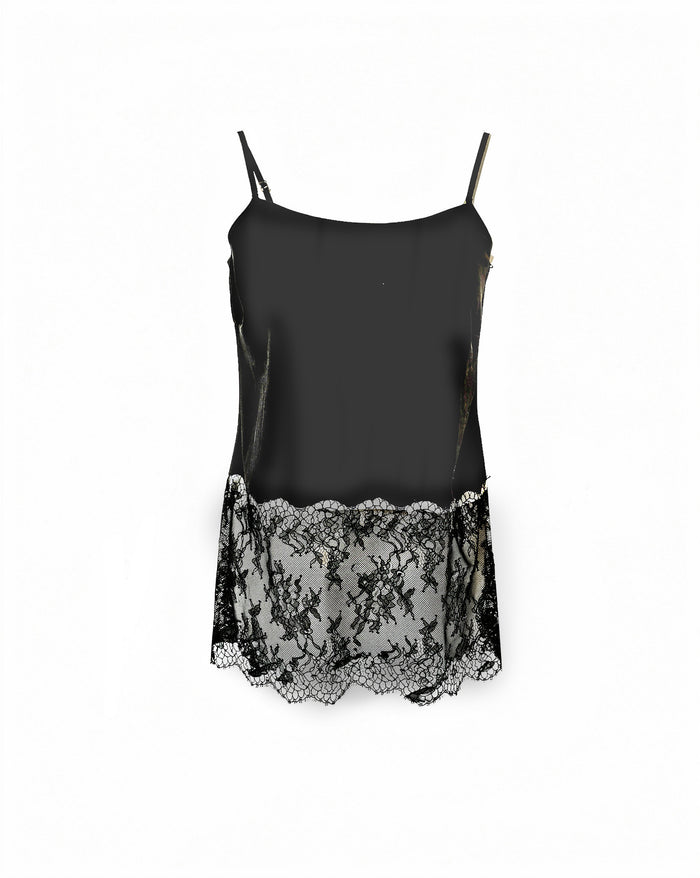Black Orchid Lace-Trimmed Tank