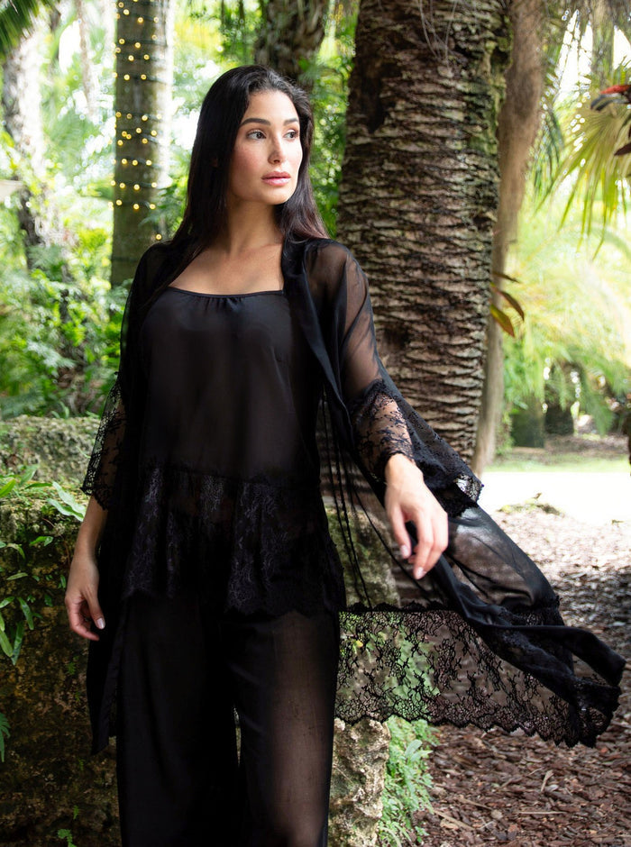 Black Orchid Lace-Trimmed Tank