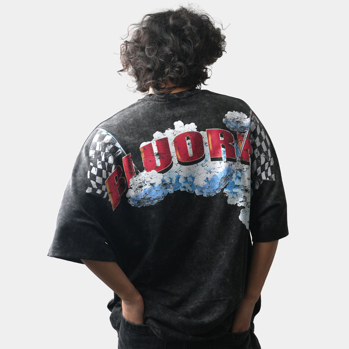BLACK RACING T-SHIRT - STREETWEAR FASHION