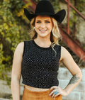 Black Rhinestone Stretch Tank