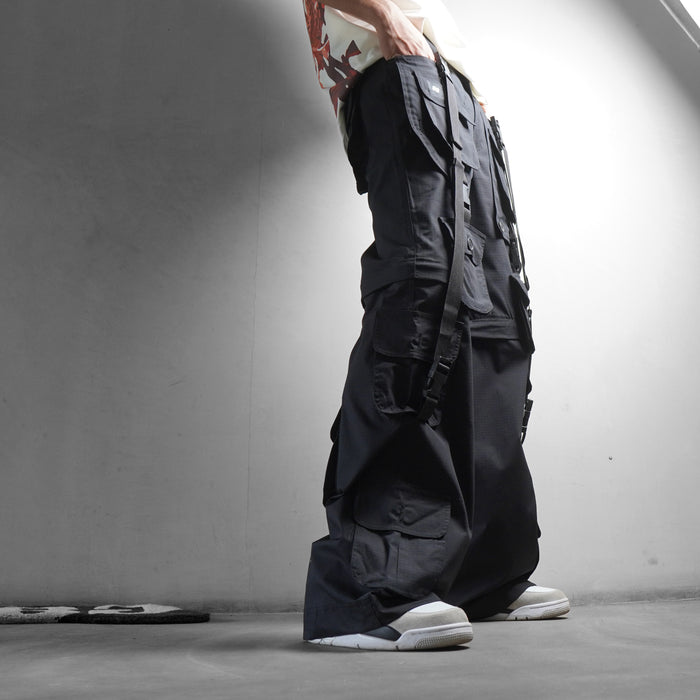 Black Ripstop Cargos