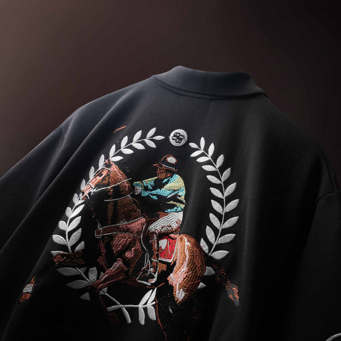Black Saddle League Premium Polo T-Shirt