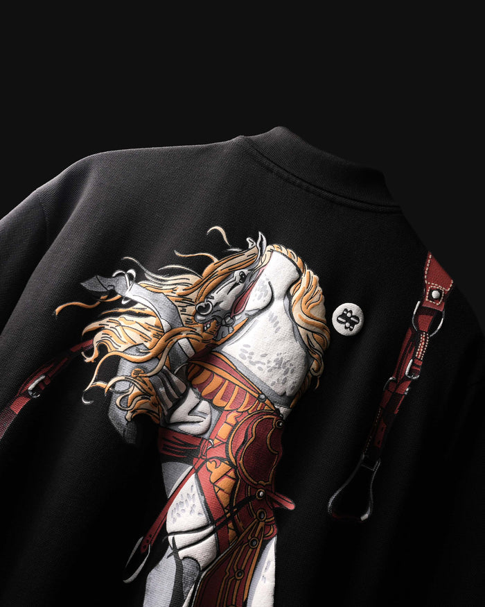 Black Saddle Polo  T-Shirt