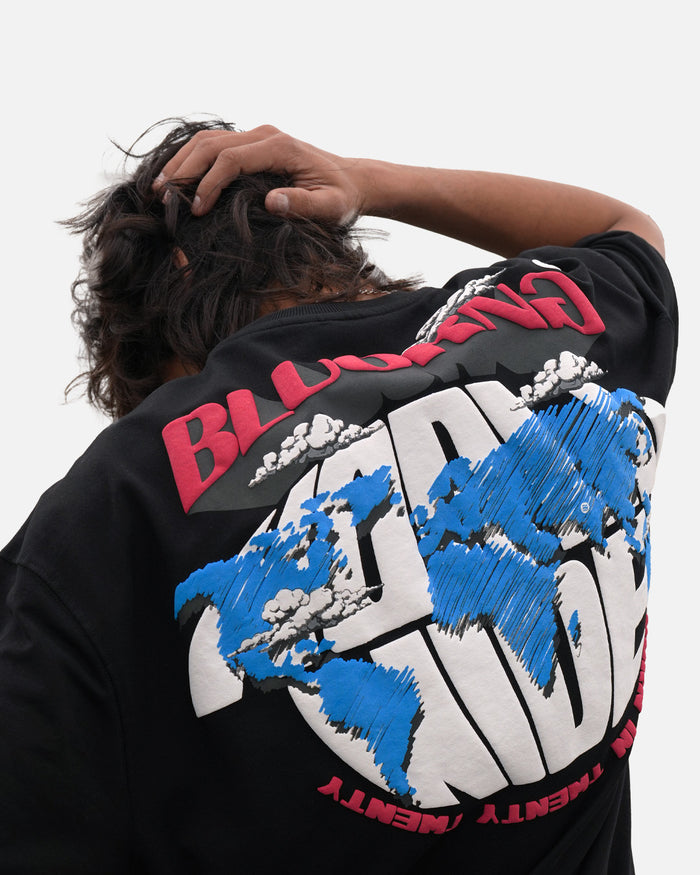 Black oversized premium t-shirt worldwide statement