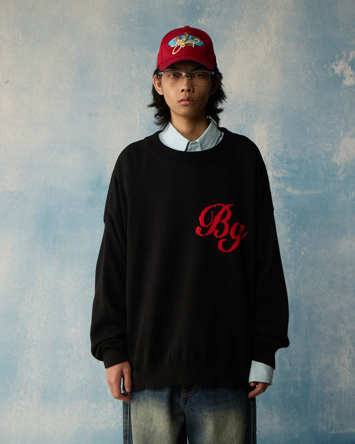 Black Script Knit