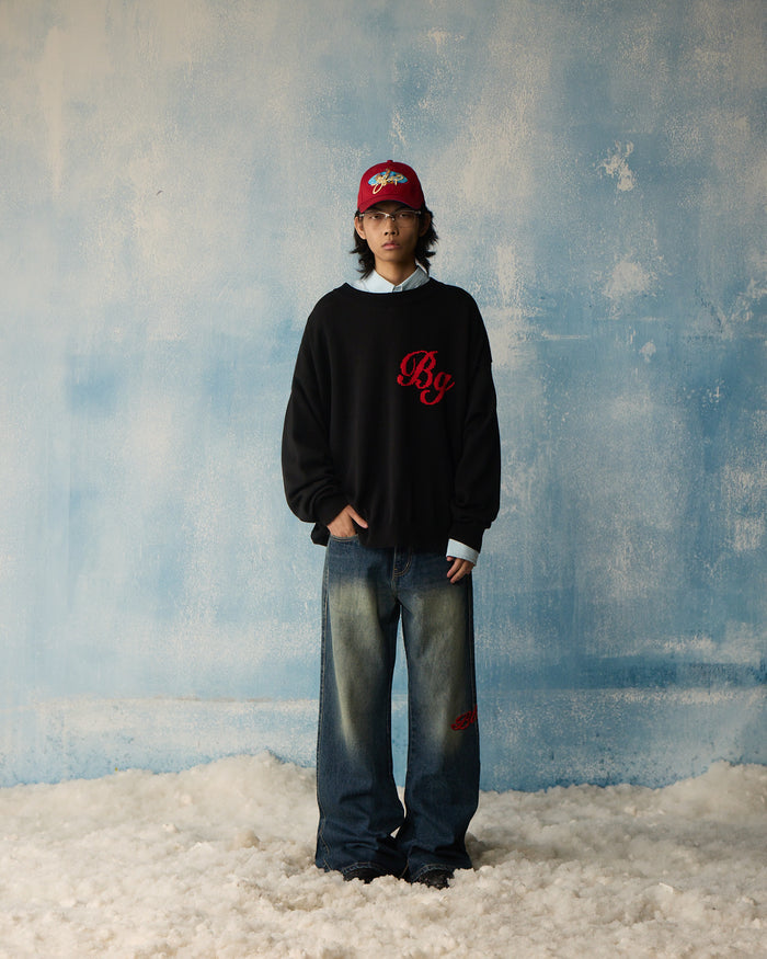 Black Script Knit