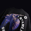 Premium black oversized t-shirt with Starling puff print
