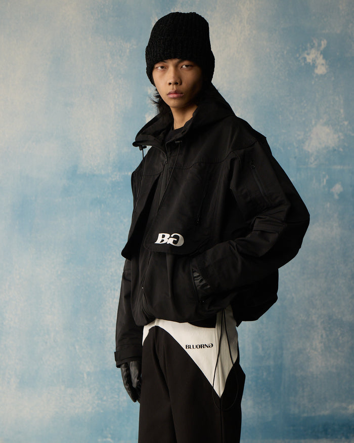 Black Techwear Over-Jacket