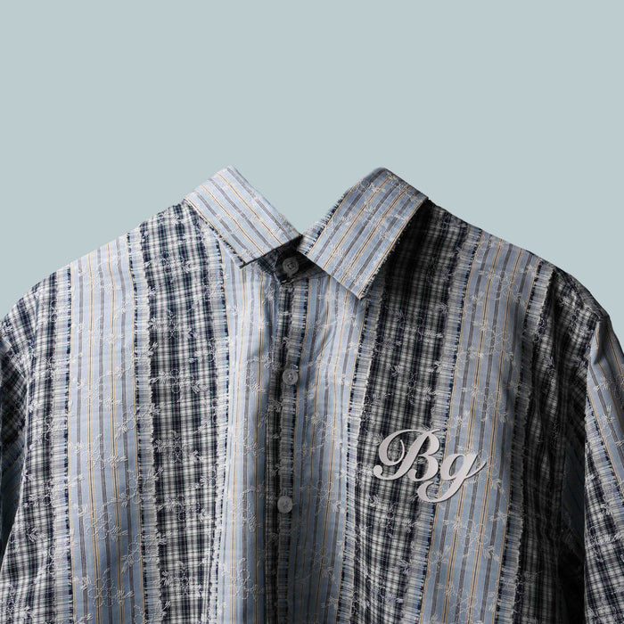 Blu Plaid And Petals Shirt