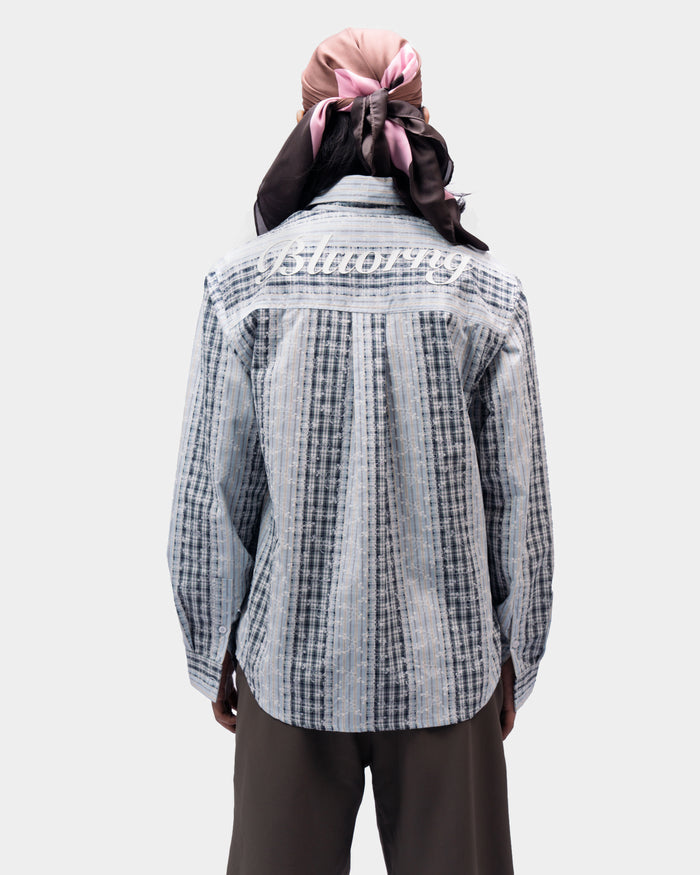 Blu Plaid And Petals Shirt