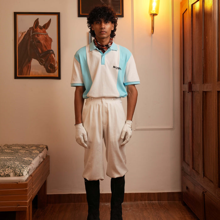 BLU WHITE POLO T-SHIRT - STYLISH POLO