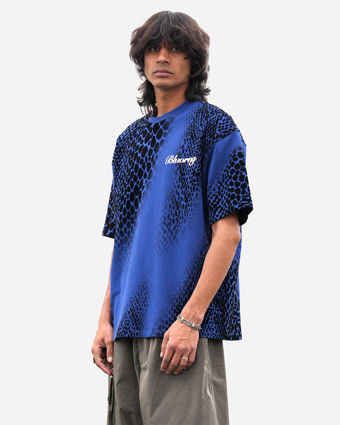 Premium Blue Flock Illusion T-Shirt