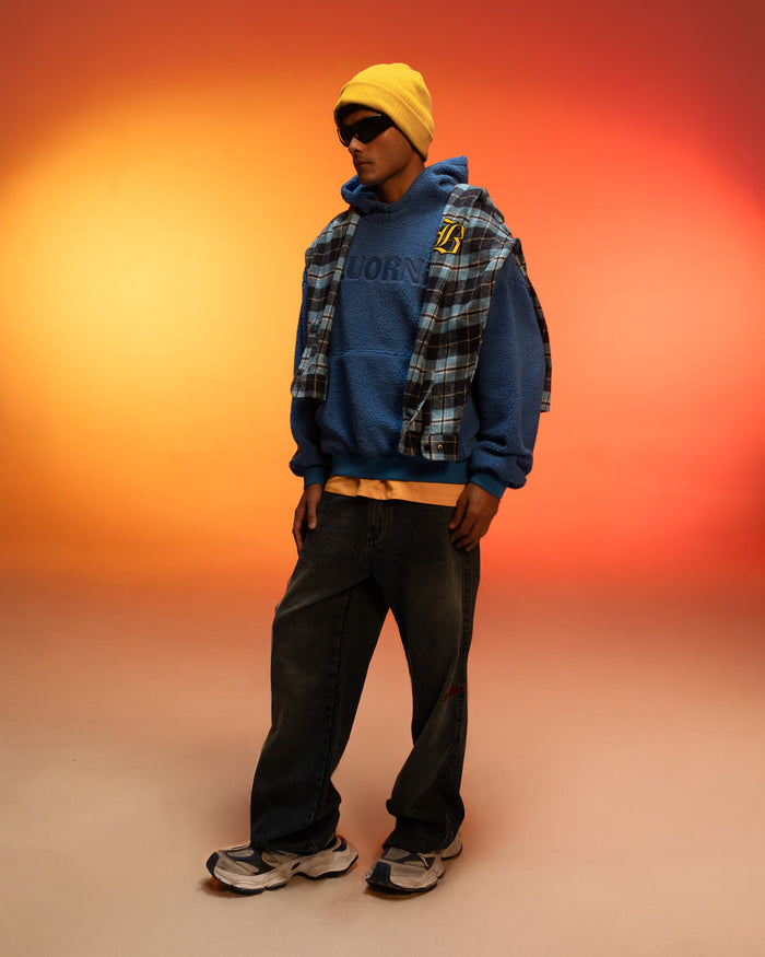 Blue Sherpa Hoodie