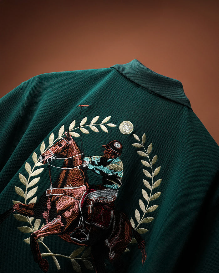 Bottle Green Saddle League Polo T-Shirt
