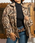 Brown Aztec Jacket with Pockets
