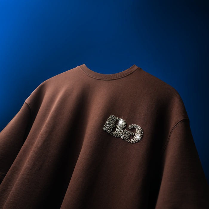 Brown Crystal Cotton T-Shirt