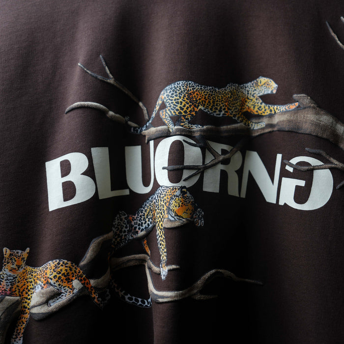 Brown Fingerprint Oversized Printed T-Shirt