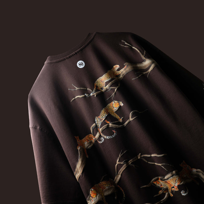 Brown Fingerprint Premium Oversized T-Shirt