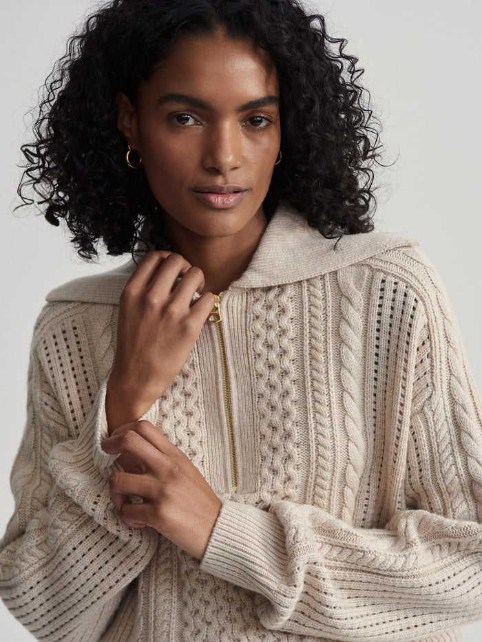 Camello Relaxed Cable Half Zip