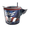 Captain America Brave New World shield popcorn bucket and drink container combo viewed from the front