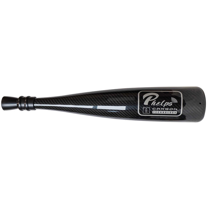 Black carbon fiber game call with a black mouthpiece, white stripe, and 'Phelps Carbon Technology' label.