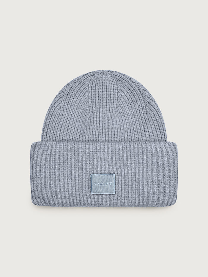 Glacier Blue|Carly Beanie Glacier Blue, a knit beanie in Glacier Blue.
