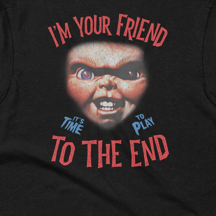 Folded view of the Chucky t-shirt showing the pre-shrunk cotton fabric texture