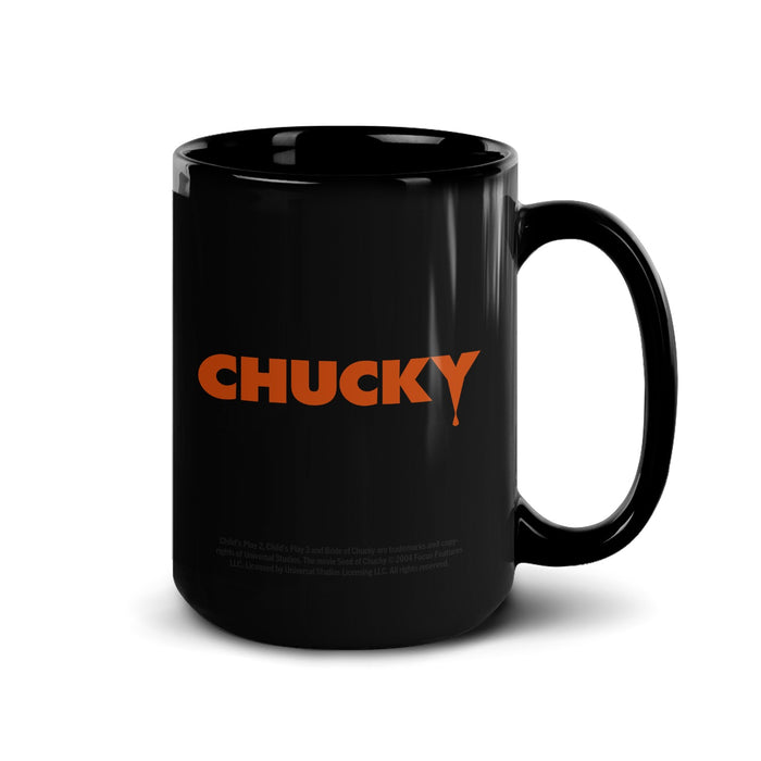 Lifestyle shot of the Chucky mug displayed on a table setting