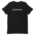 Cold Justice Logo T-Shirt front view on black background