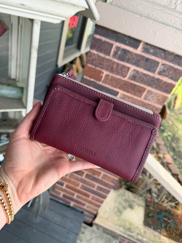 CONSUELA PLUM SLIM WALLET